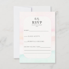 Katie - Pastel Watercolor Wedding RSVP Karte
