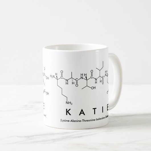Katie Peptid-Namen-Tasse Kaffeetasse (VorderseiteRechts)