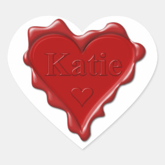 Katie. Siegel mit dem Namen Katie Herz-Aufkleber