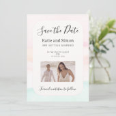 Katie - Wasserfarbenpastel Save the Date Hochzeit Einladung (Stehend Vorderseite)