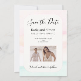 Katie - Wasserfarbenpastel Save the Date Hochzeit Einladung