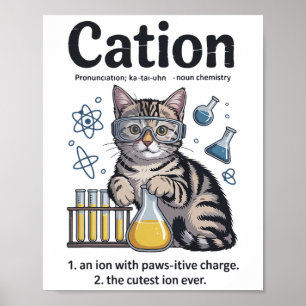 Kation Shirt Katze Wissenschaft Chemie Lehrer Lust Poster