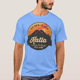 Katla Vulkan Island Retro Sonnenuntergang Wandern T-Shirt