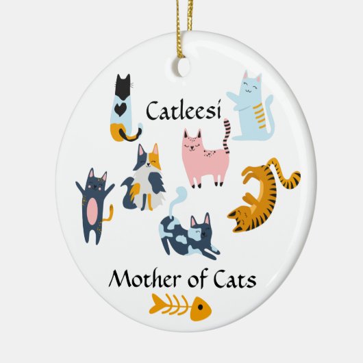 Katleesi, Mutter von Katzen Keramik Ornament (Links)