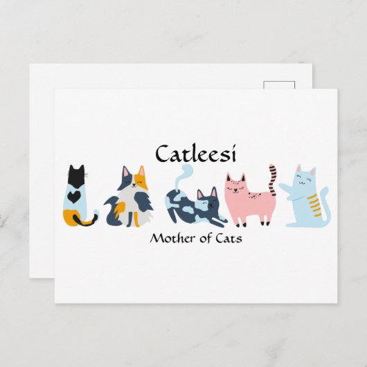 Katleesi, Mutter von Katzen Postkarte (Vorne/Hinten)