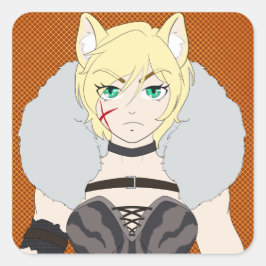 Katlin-chan Quadratischer Aufkleber