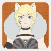 Katlin-chan Quadratischer Aufkleber (Vorderseite)