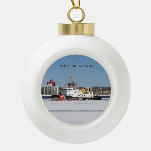Katmai Bay Ball oder Schneeflocke Keramik Kugel-Ornament (Vorderseite)