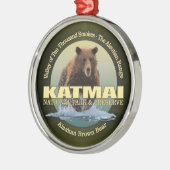 Katmai (Braunbär) WT Silbernes Ornament (Links)