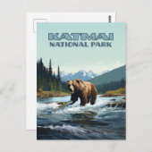 Katmai National Park Alaska Bear Brooks River Postkarte (Vorne/Hinten)