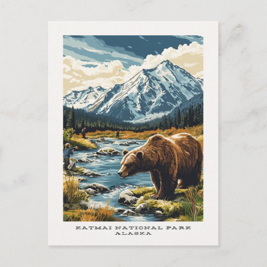 Katmai National Park Alaska Travel Postcard Postkarte (Vorderseite)