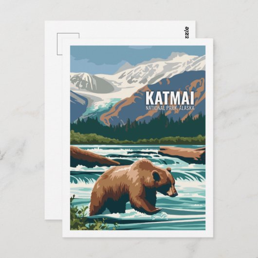 Katmai National Park Alaska USA Postkarte (Vorne/Hinten)