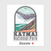 Katmai National Park Alaska Vintag Aufkleber (Blatt)