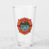 Katmai National Park Grizzly Bear Retro Compass Glas (Vorderseite)