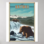 Katmai National Park Litho Artwork Poster (Vorne)