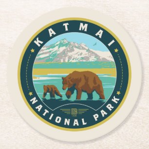 Katmai National Park Runder Pappuntersetzer