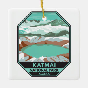 Katmai National Park Summit Krater Lake Alaska Keramikornament
