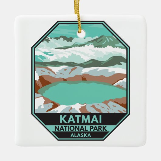 Katmai National Park Summit Krater Lake Alaska Keramikornament (Vorderseite)