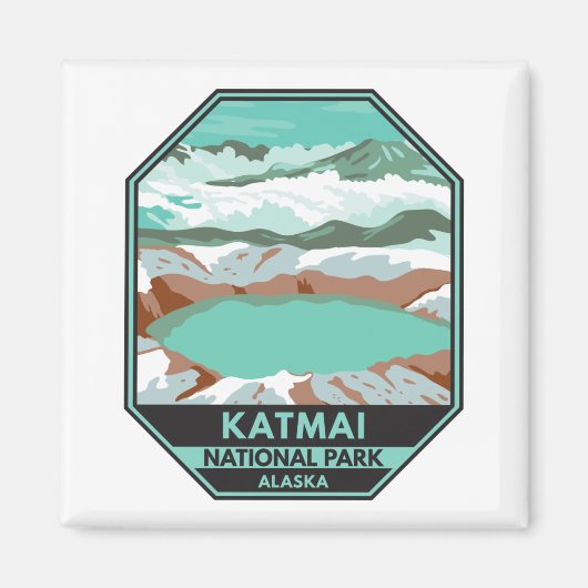 Katmai National Park Summit Krater Lake Alaska Magnet (Vorne)