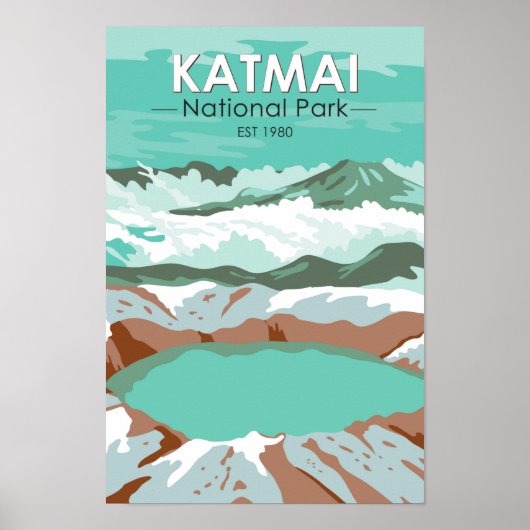 Katmai National Park Summit Krater Lake Alaska Poster (Vorne)