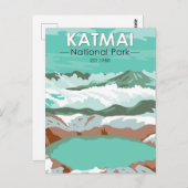 Katmai National Park Summit Krater Lake Alaska Postkarte (Vorne/Hinten)