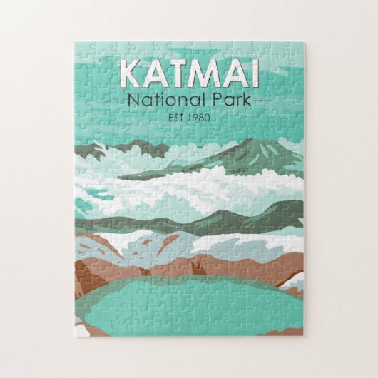 Katmai National Park Summit Krater Lake Alaska Puzzle (Vertikal)