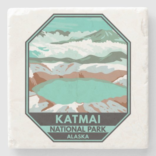 Katmai National Park Summit Krater Lake Alaska Steinuntersetzer (Vorderseite)