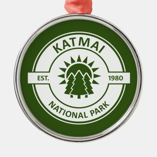 Katmai National Park Sun Trees Ornament Aus Metall (Vorne)