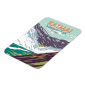 Katmai National Park Ten Tausend Raucher Vintag Magnet (Linke Seite)