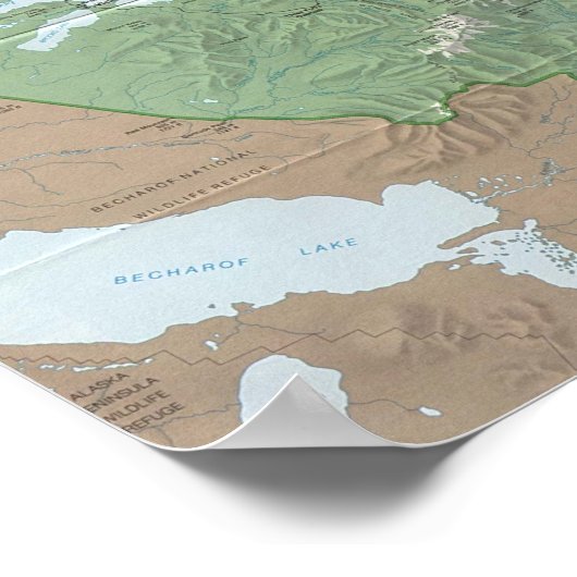 Katmai National Preserve Map Poster (Ecke)