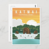 Katmai Nationalpark Alaska Vintage Grizzlybären Postkarte (Vorne/Hinten)