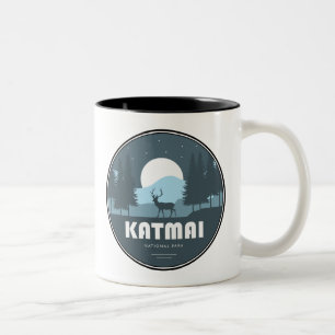 Katmai-Nationalpark-Hirsche Zweifarbige Tasse