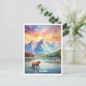 Katmai Nationalpark Wasserfarbenmalerei Postkarte (Stehend Vorderseite)