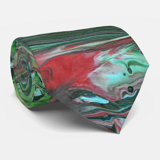 Katmandu 2 Wild Green Abstrakte Krawatte (Gerollt)