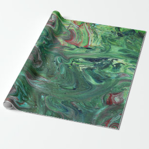 Katmandu 2 Wildes grünes abstraktes Geschenkpapier
