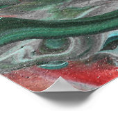 Katmandu 3 Mesmerisierend Grünes Abstraktes Poster (Ecke)