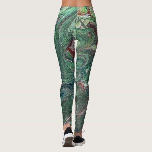 Katmandu 3 Mesmerizing Grüne Abstrakte Leggings (Rückseite)