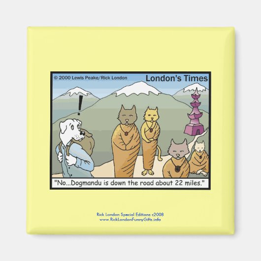 Katmandu & Dogmandu Cartoon Funny Magnet (Vorne)