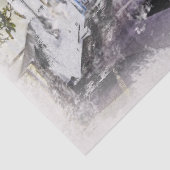 Kato Drys Village Zypern Wasserfarbe Seidenpapier (Detail)