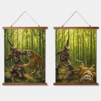 Kato Kiyomasa Samurai und Tiger Zweiteiliger Wandt