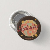 Katowice City Poland Retro Vintag Button (Vorne & Hinten)