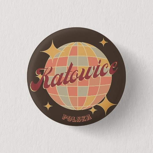 Katowice City Poland Retro Vintag Button (Vorderseite)