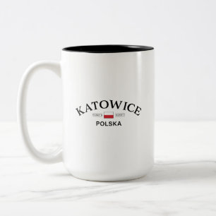 Katowice Polska (Polen) - Polnische Koordinaten Zweifarbige Tasse