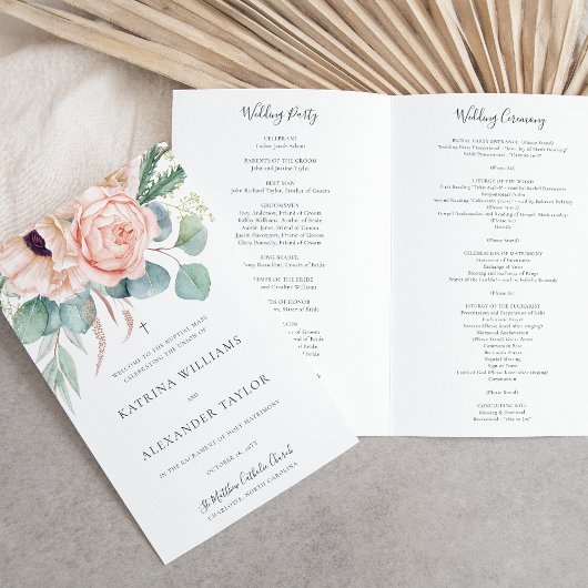 Katrina Boho Katholische Hochzeitsprogramme