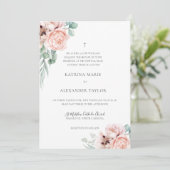 Katrina Boho Watercolor Blume Katholische Hochzeit Einladung (Stehend Vorderseite)