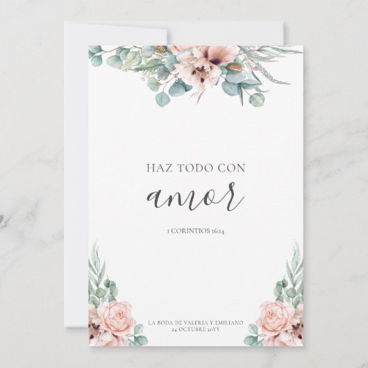 Katrina Invitación Boda Catolica Spanish Wedding Einladung (Rückseite)