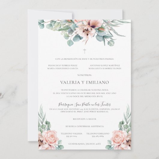 Katrina Invitación de Boda Catolica Einladung (Vorderseite)