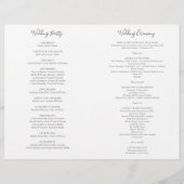 Katrina Katholic Wedding Mass Zeremony Program (Rückseite)