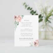 Katrina Pink Floral Wedding Guest Details Begleitkarte (Stehend Vorderseite)