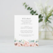Katrina Pink Floral Wedding Guest Details Begleitkarte (Stehend Vorderseite)